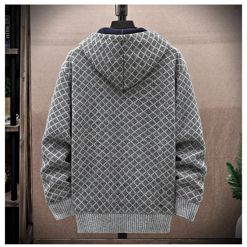 الخريف والشتاء جديد الرجال عارضة مقنعين سترة سترة تنوعا المخملية سميكة سترة