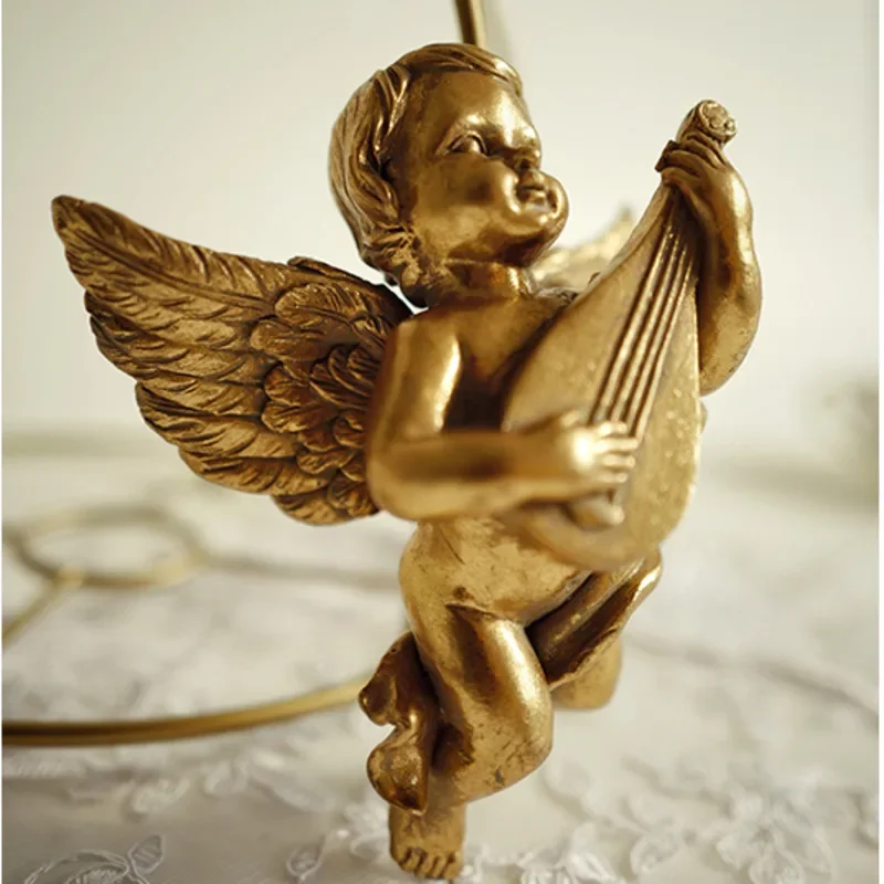 

Nordic Angel Decorative Wall Pendant Light Luxury Wind Resin Figurines Bedroom Interior Unique Gift Item Artistic Elegant Design