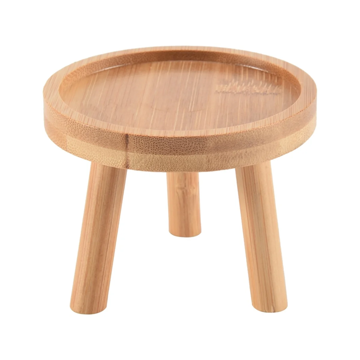 AT77 Wooden Plant Stand Flower Pot Base Holder Stool High Stool Balcony Succulent Round Flower Shelf for Indoor Outdoor