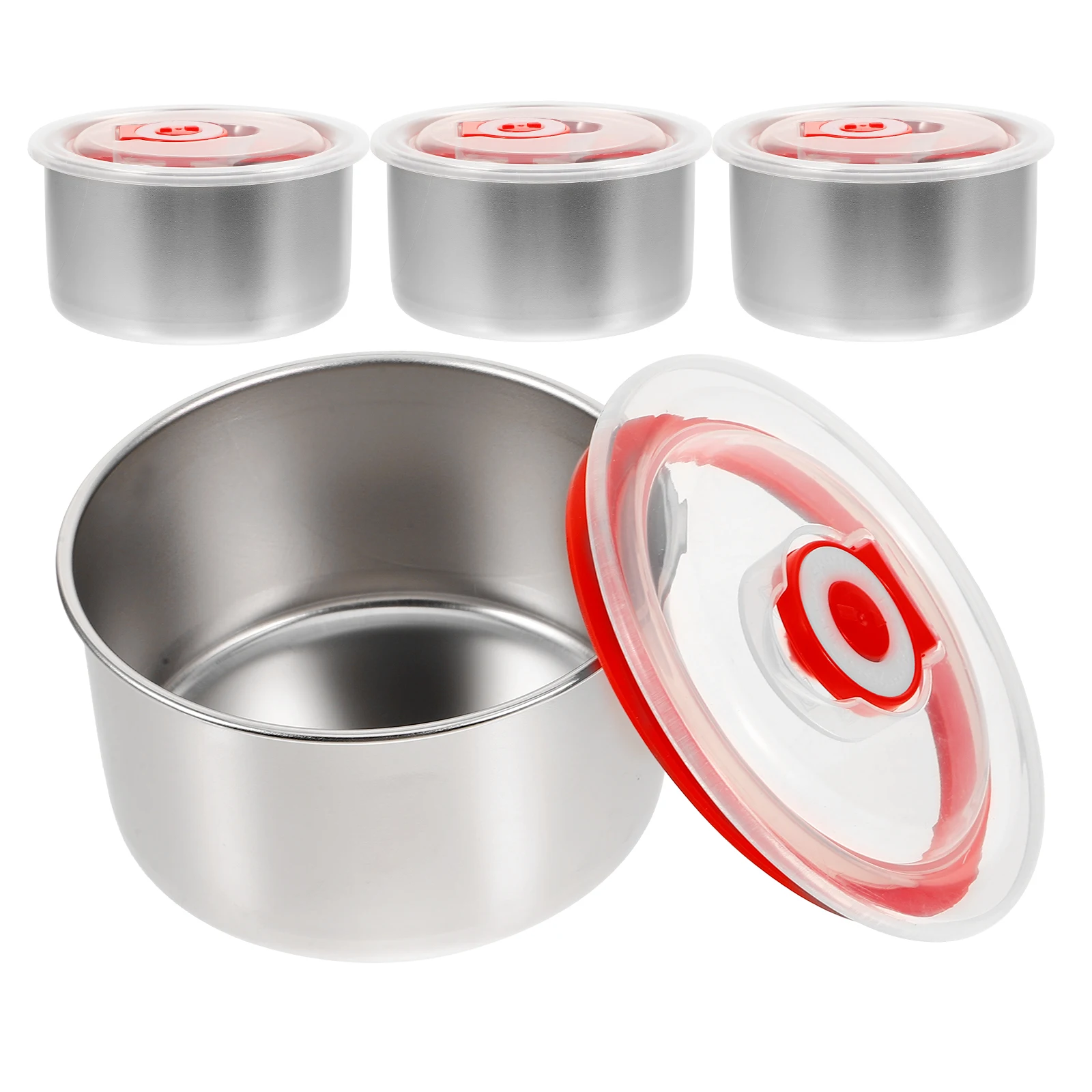 

4 Pcs Sample Storage Containers for Food Safety Testing Stainless Steel Boxes with Lids 201 Small Plastic Covers Practical