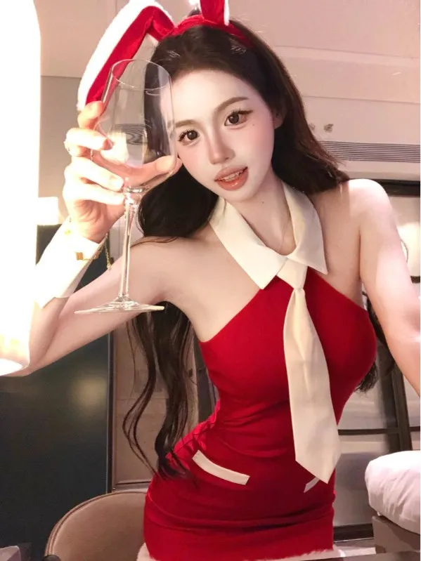 

Красное облегающее платье-бюстье Cisas Ne с бретельками для женщин, осенне-зимнее, сексуальное, для Нового года