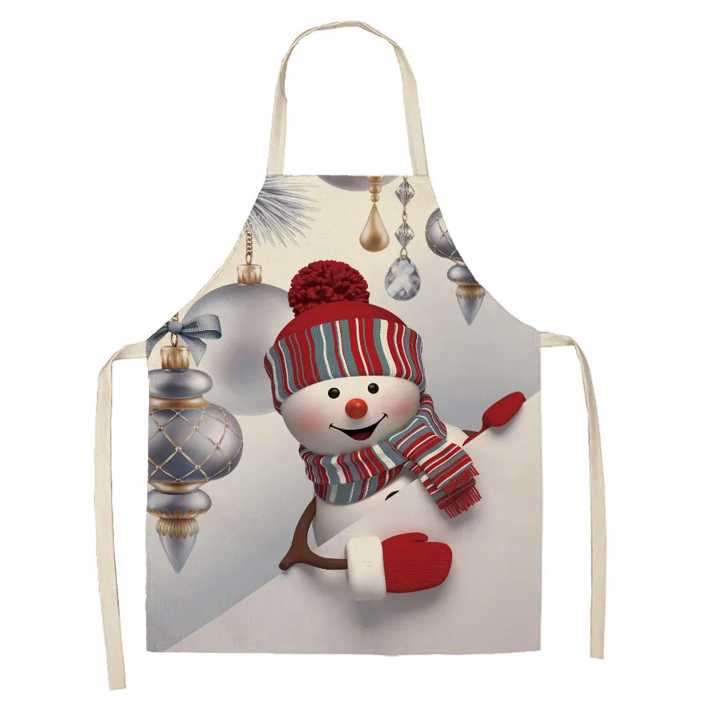 Christmas Snowman Elk Apron Chef Apron Aprons for Woman Kitchen Apron Waitress Shies Aprons Woman Kitchen Apron for Men Aprons