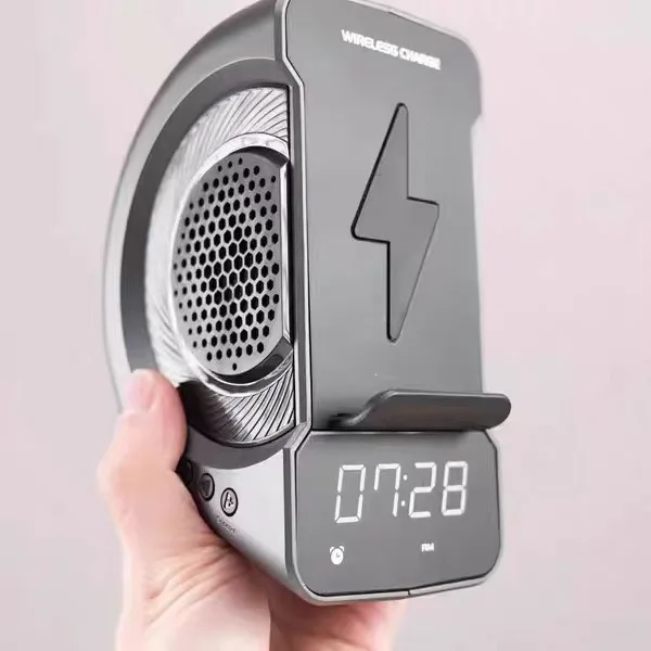 Desktop wireless charger clock alarm clock wireless charging Bluetooth speaker