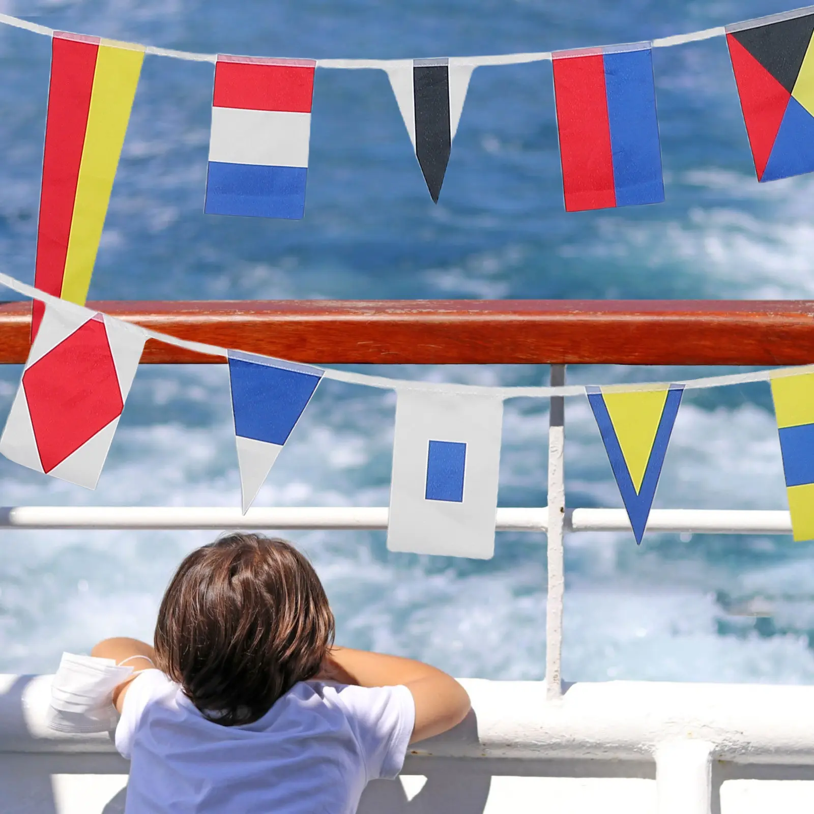40Pcs Code Flags Nautical Marine Flag Set Sturdy Fade Resistant for Sea Navigation Boat Decoration Ship