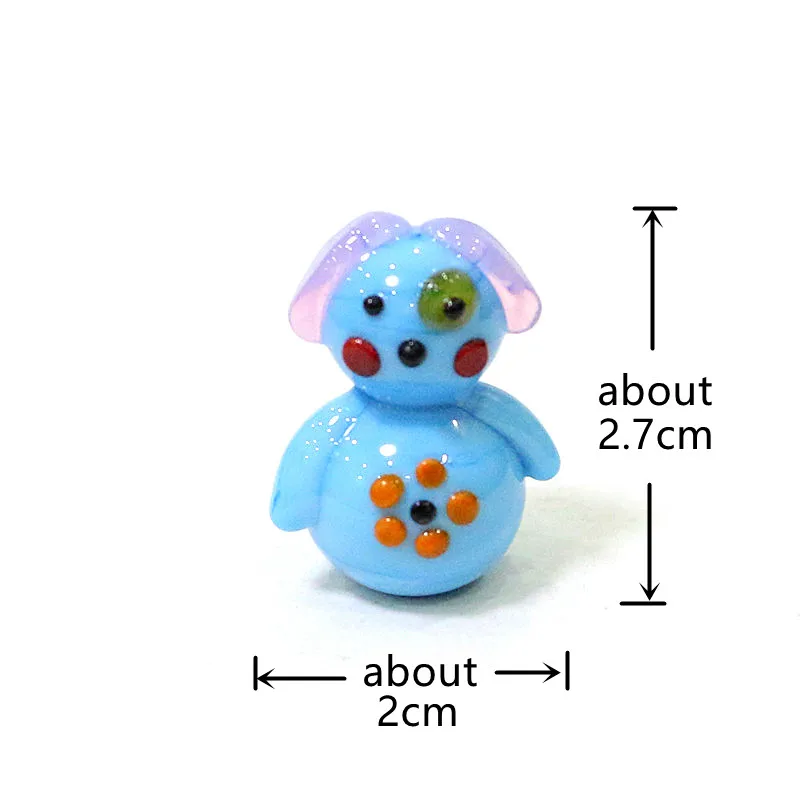Cute Handmade Mini Glass Dog Figurine Kawaii Petite Cartoon Animal Statue Fairy Garden Bonsai Home Desktop Decor Small Ornament