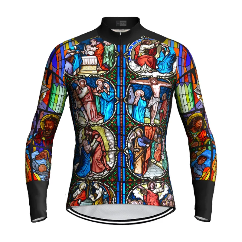 Pro Breathable Cycling Jersey Long Sleeve Bicycle Clothing Mtb Bike Jersey Church Jesus Jacket Sportswear Bike 2024 Clothes Top