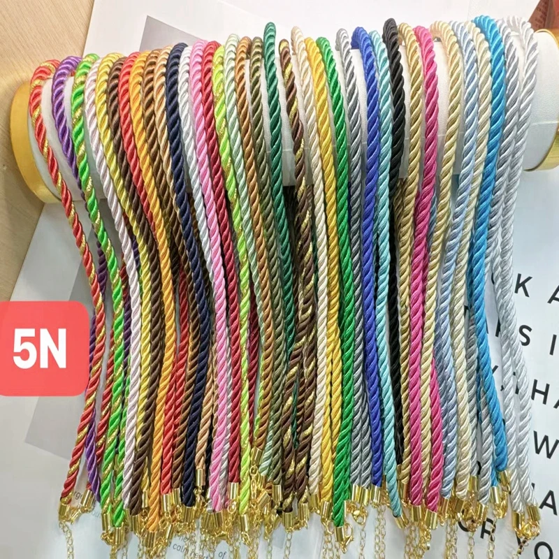 

10pcs /Fashion Adjustable Cotton Rope Chain For Necklace Making DIY Gold Plated Copper Jewelry Creation Wholesale
