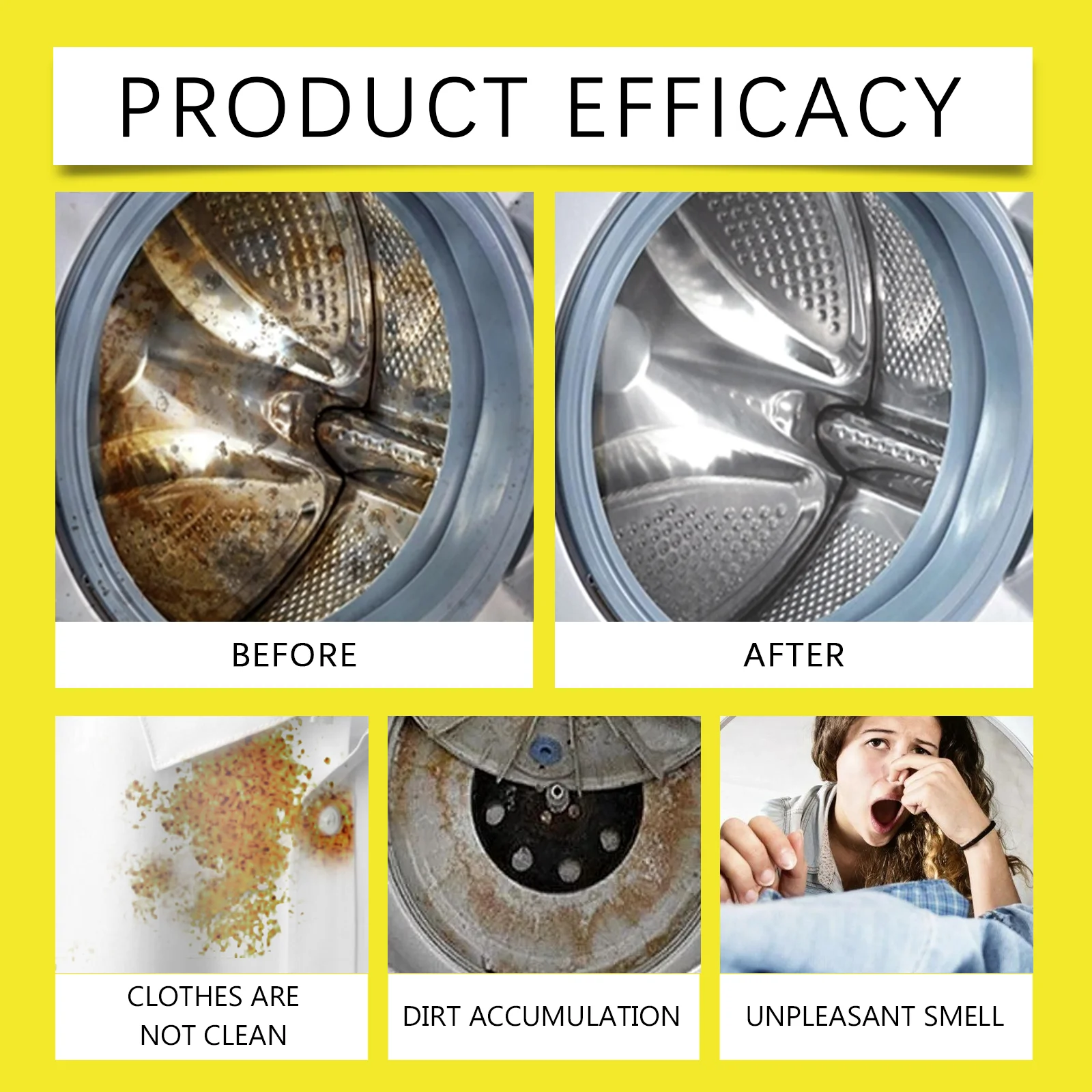 Washing Machine Cleaner for Drum Front Loaders Deep Clean Descaler Odor Remover Regular Maintenance Detergent for Home Use 250ml