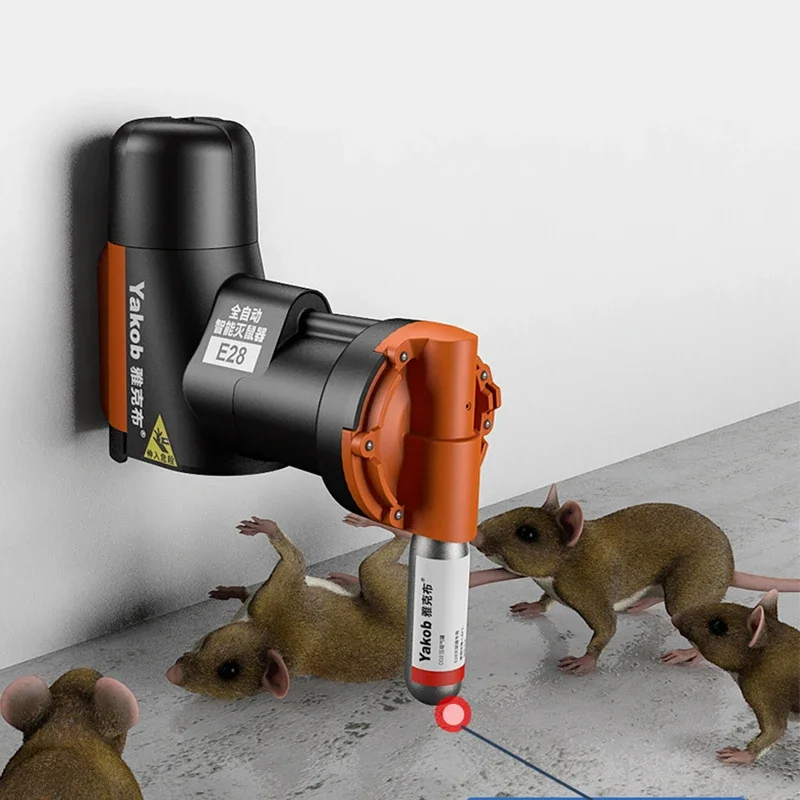 Smart Automatic Rat Trap Kit Humane Mousetrap Home Mouse Trap Machine Co2 Cylinders Non-Toxic Killing Mice Controller Pest