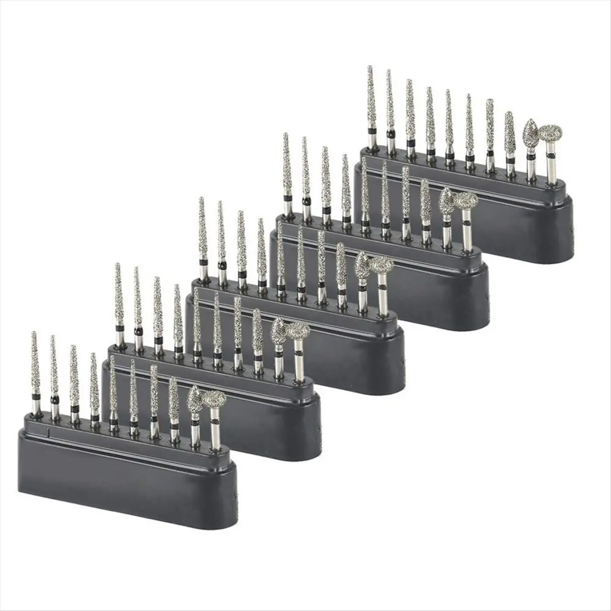 MALL 50PCS 1.6mm FG Burs Black High-Speed Polishing Accessories for Cutting Carving Shaping Touch-Up Engraving Finishing