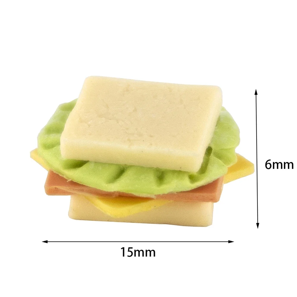 1/12 Dollhouse Miniature Accessories Mini Resin Sandwich Simulation Bread Food Model for Doll House Home Decoration