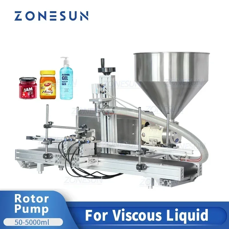 

ZONESUN ZS-DTGT900 Automatic Sticky Paste Sunscreen Cream Shampoo Liquid Honey Bottling Pack Filling Machine For Cosmetics