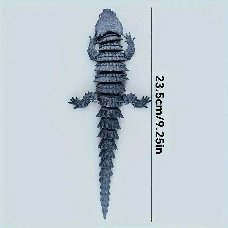 3D Printed Conjoined Lizard Cartoon Statue Movable Tail Ornament for Desktop Kids Room Decor GiftGood Quality view 3