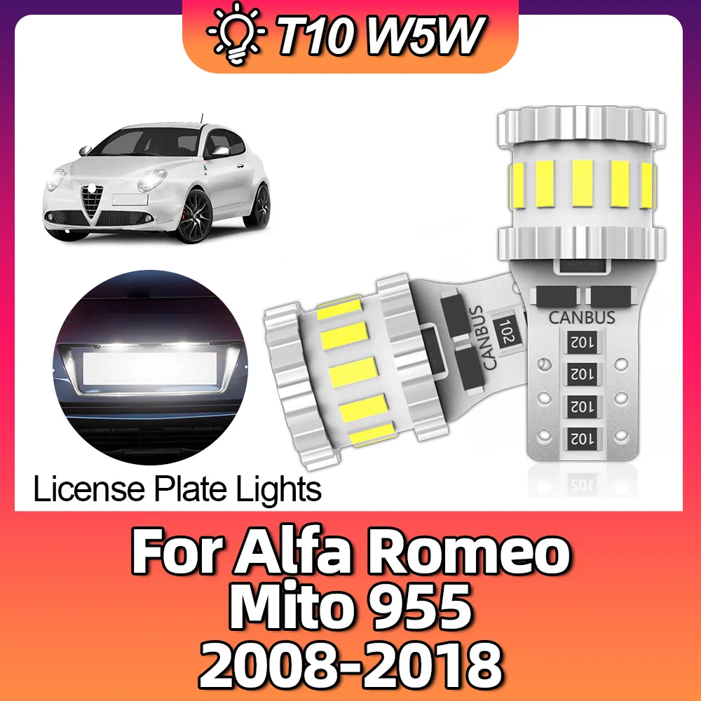 

W5W T10 No Error Canbus LED Interior Parking Lamp License Plate Light For Alfa Romeo Mito 955 2008-2013 2014 2015 2016 2017 2018