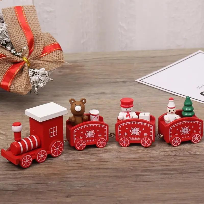 Wooden Christmas Train 2022 Christmas Decorations For Home Xmas Navidad Noel Gifts Christmas Ornament 2023 New Year Kids Gifts