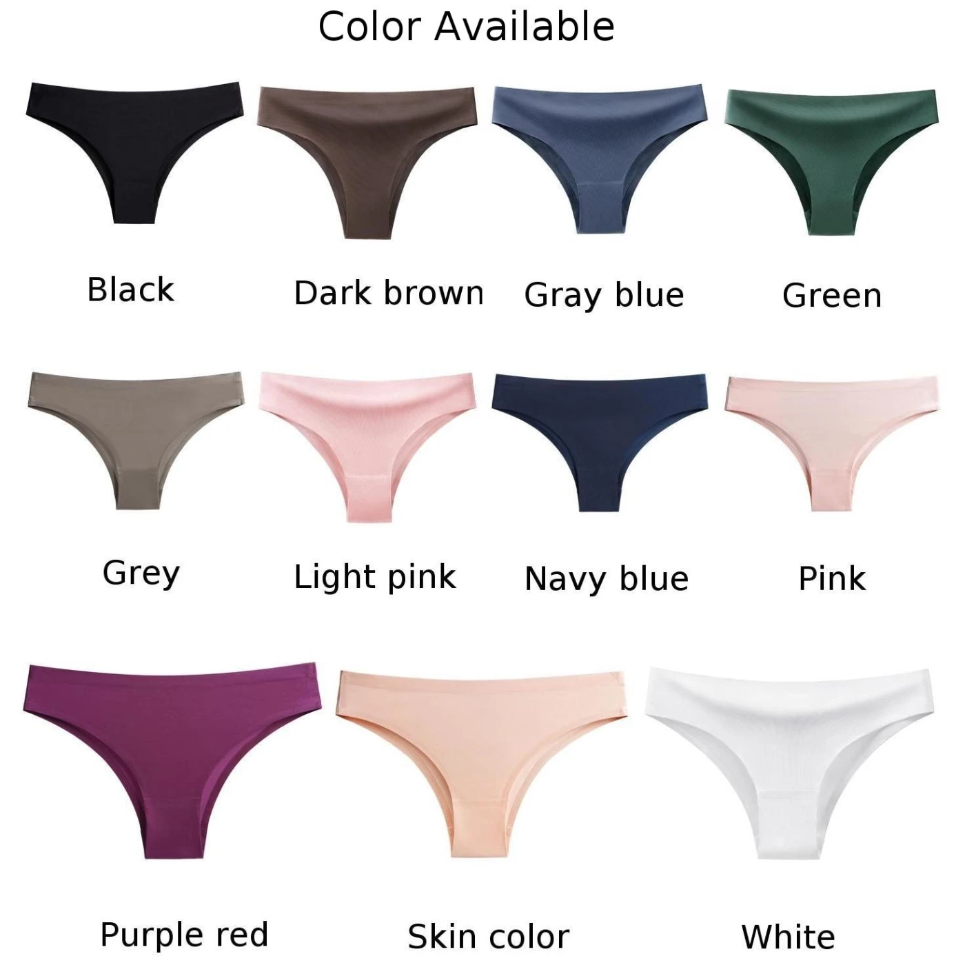 ملابس داخلية مريحة قصيرة من الحرير الجليدي للسيدات ذات لون سادة قابلة للتنفس للصيف، سراويل داخلية بدون أثر للياقة البدنية #6