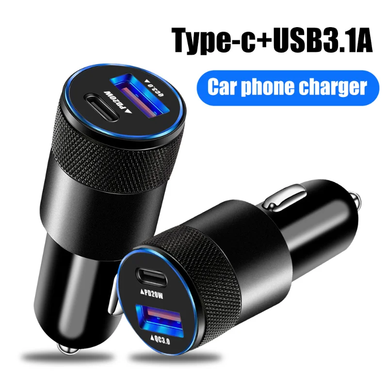 Car Phone Charger (Type-c+USB3.1A) Dual Output Wireless Car Charger Input Voltage DC12-24V Applicable Models 12V-15V Models