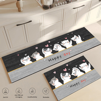 Carpet for Kitchen Floor Mat Waterproof Non-slip Long Rug Oil-proof Foot Mats Pink Flower Home Decoration Modern Absorbent Rugs