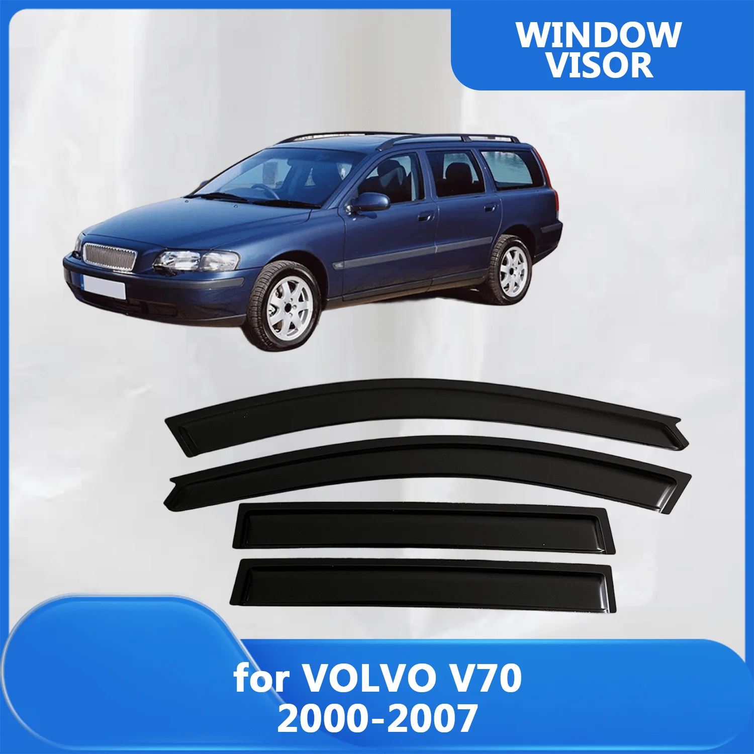 

Window Visor for VOLVO V70 2000 2001 2002 2003 2004 2005 2006 2007 Wind Deflectors Rain Guards Door Visor Vent