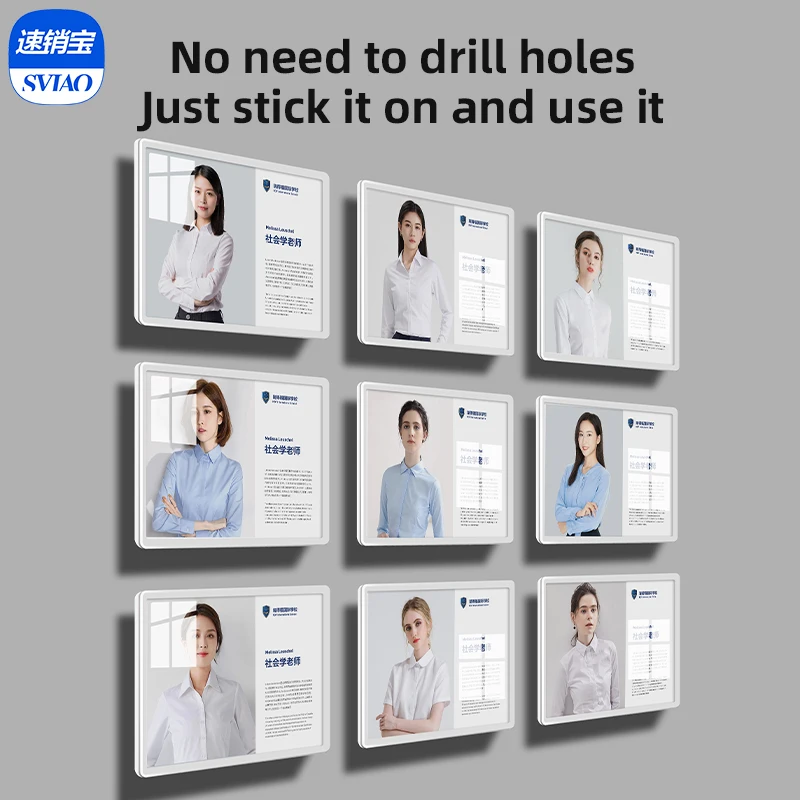 

A4/A3 Clear Wall Mount Document Photo Frames For displaying character profiles, advertising posters, certificates and documents