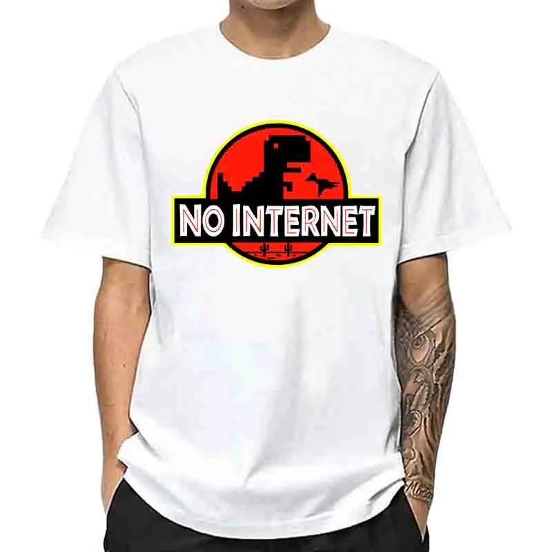 

Men's High Quality 100% Cotton Funny Dinosaur Print SummerT Shirt Loose O-neck Men Tshirt Short Sleeve T-shirt Male Tees Tops