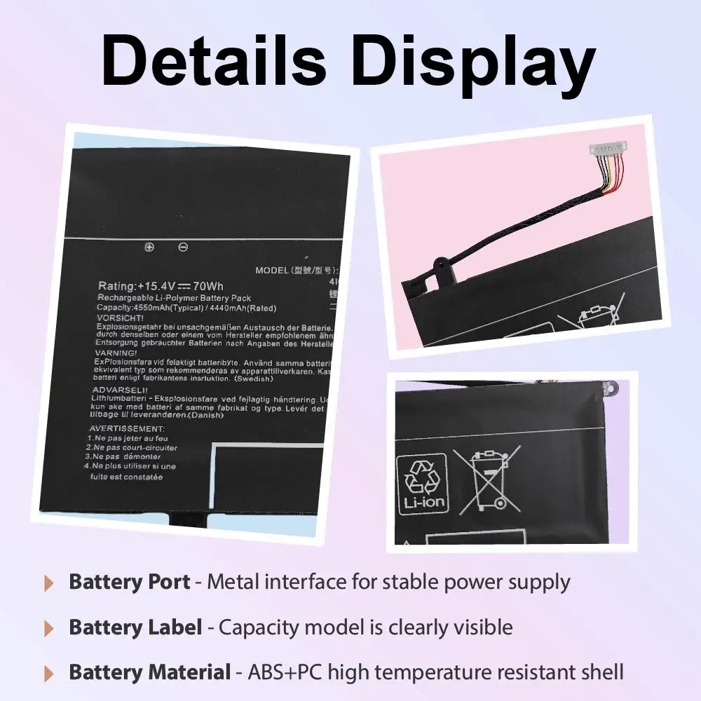 C41N1901 Laptop Battery Compatible with Asus ZenBook Duo UX481 UX481F UX481FL UX481FA UX481FAY UX481FLY UX4000F UX4000FL Series