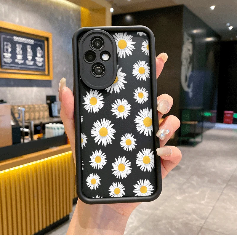 Leopard Print Phone Case for Honor Huawei 200 70 90 Lite Mate 20 Pro Nova 10 P20 30 40 9 X X8 5G Soft Covers Daisy Flower Fundas