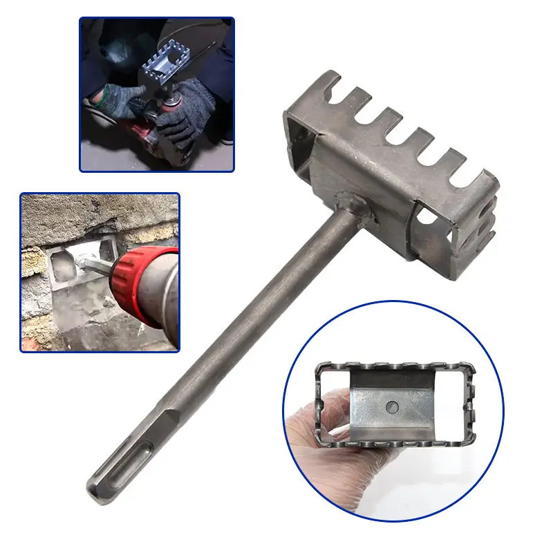 

Square Drill Hole Opener Electric Hammer Hole Expansion Plumber Electrician Wall Slotting Installation Socket Tool Accessories