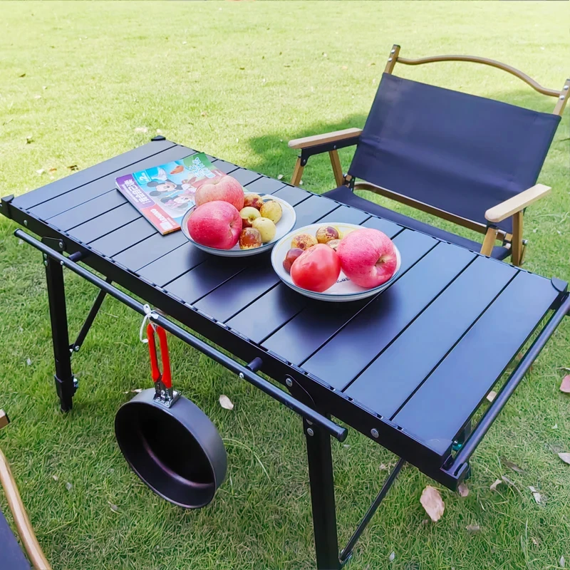 Lightweight Camping Folding table multifunctional Aluminum Alloy IGT table adjustable leg Desktop Spliceable burner BBQ Table
