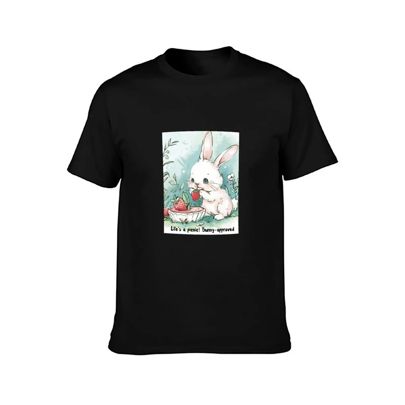 Life's a picnic! Bunny-approved. T-Shirt Sweat Resistant Workout Tee Shirt T-Shirt