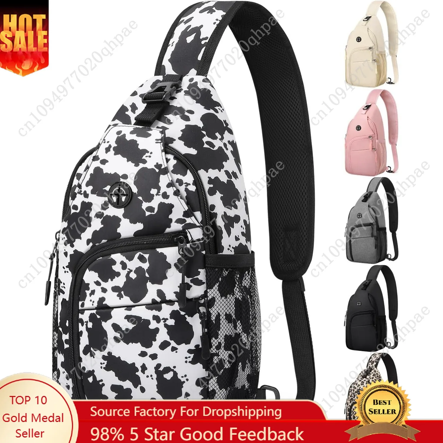 

Medium Crossbody Bags for Women Man Waterproof Sling Bag Backpack with Convertible Shoulder Strap Chest Bag for Camping Hiking T