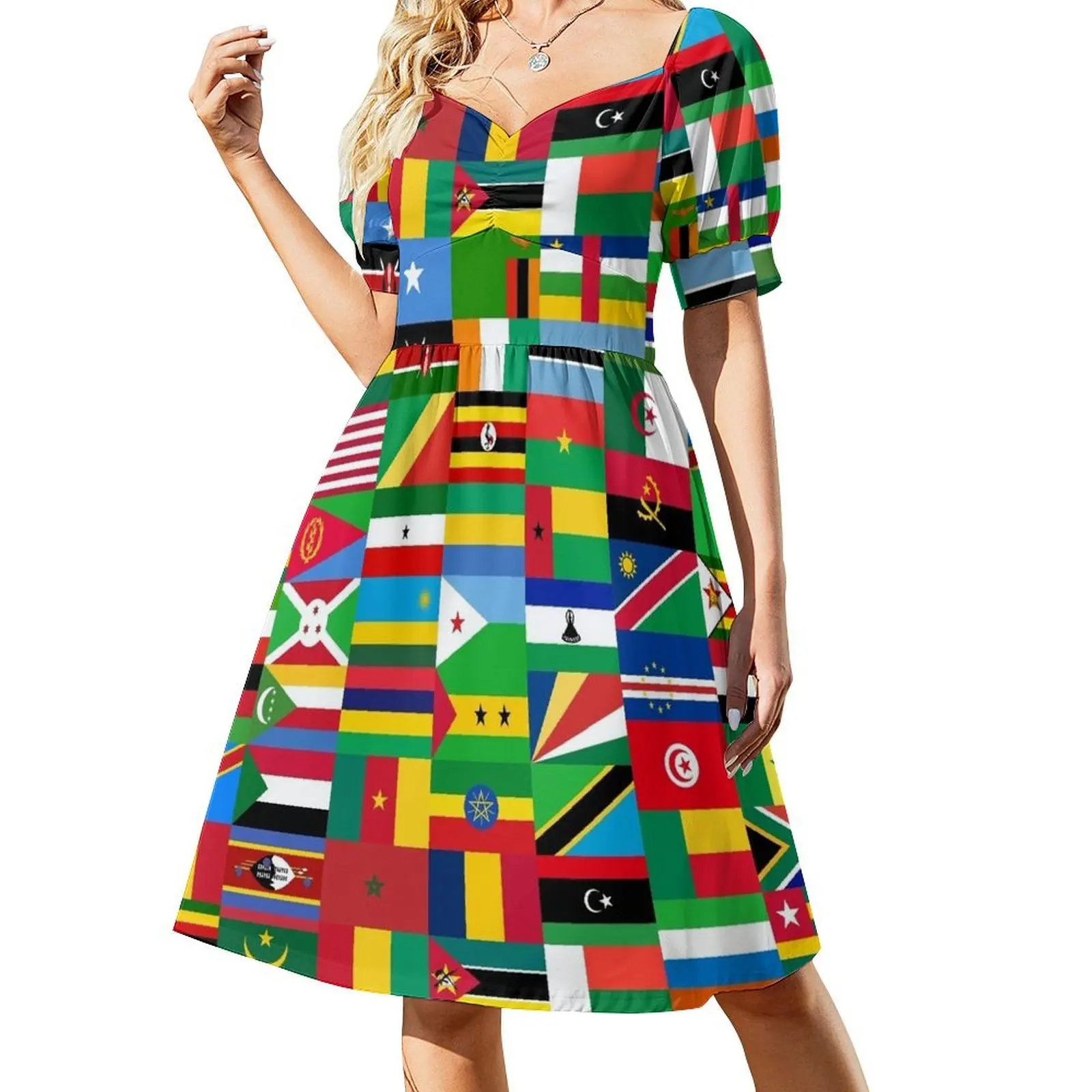 

Flags of Africa Short Sleeved Dress chic and elegant woman dress long dresses for women Dress