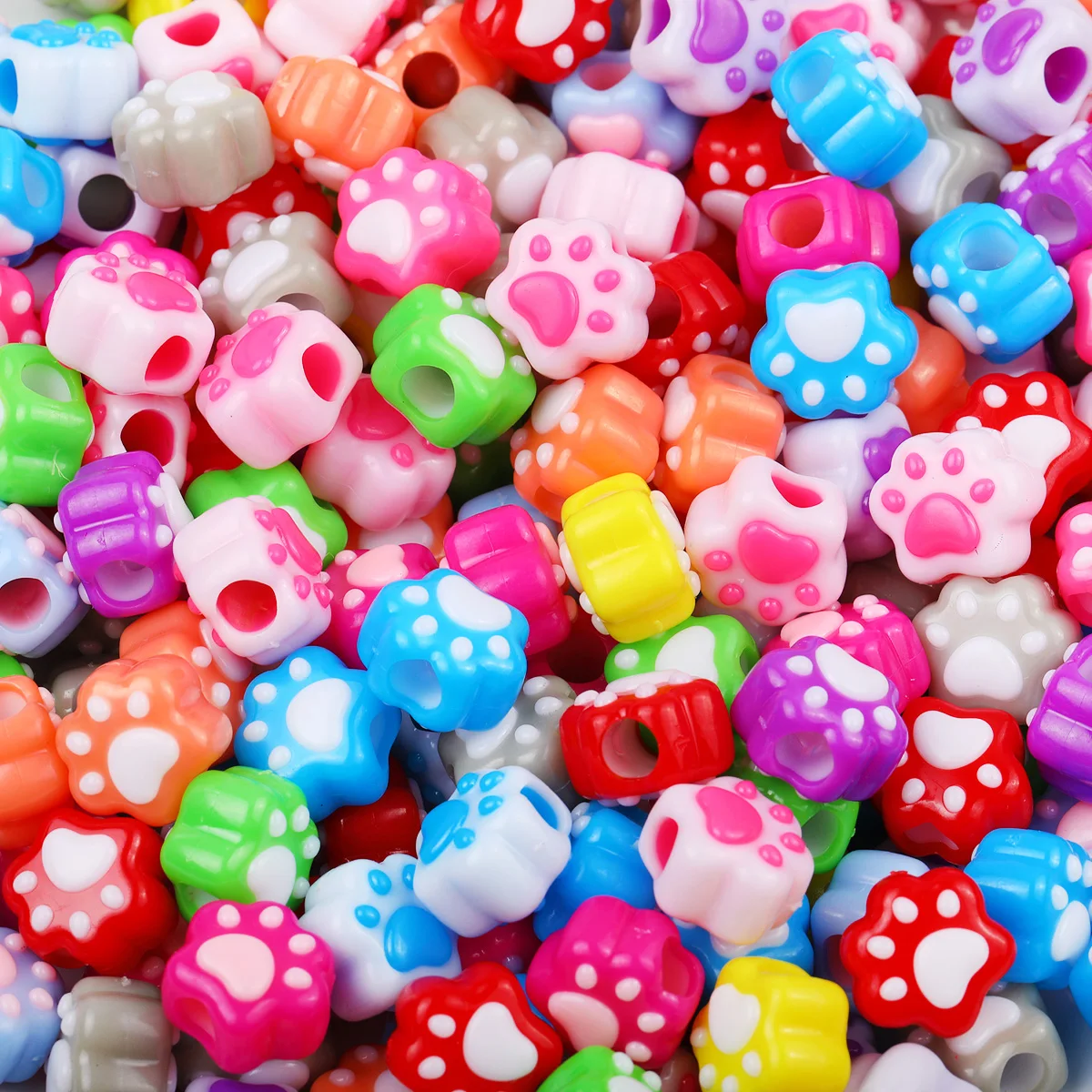15mm Acrylic Cat Claw Large-Hole Beads Assorted Colors Handmade DIY Beaded Bracelets Necklaces Jewelry Accessories