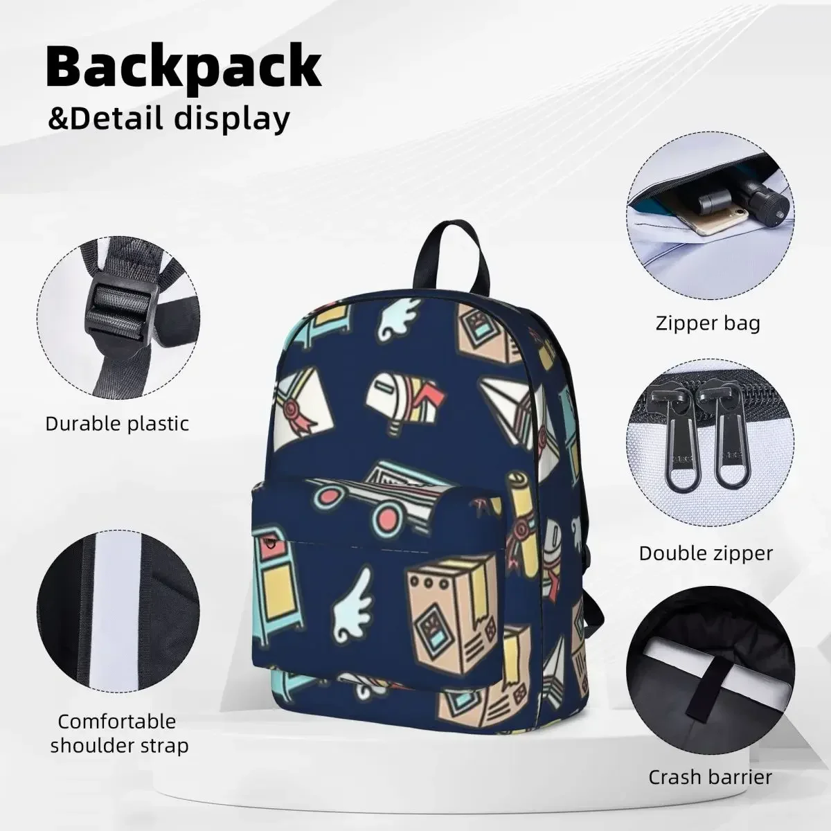 Mail Delivery Backpack Waterproof Student School Bag Laptop Rucksack Travel Rucksack Large Capacity Bookbag