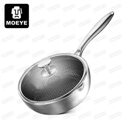 MOEYE Soup Pot 316L Antibacterial Stainless Steel Milk Pot 5 Layers Thickened Bottom Non-stick Cooking Pot Kitchen Saucepan