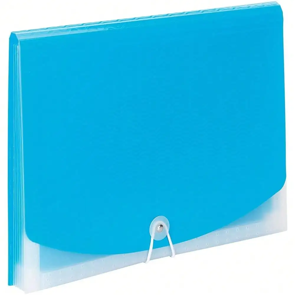 

Smead Poly Expanding File, 6 Dividers, Flap And Cord Closure, Letter Size, Wave Pattern Blue/Black ,Letter,Blue/Black