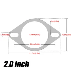 2 inch stainless steel exhaust muffler weld flange exhaust pipe connection 52mm joint