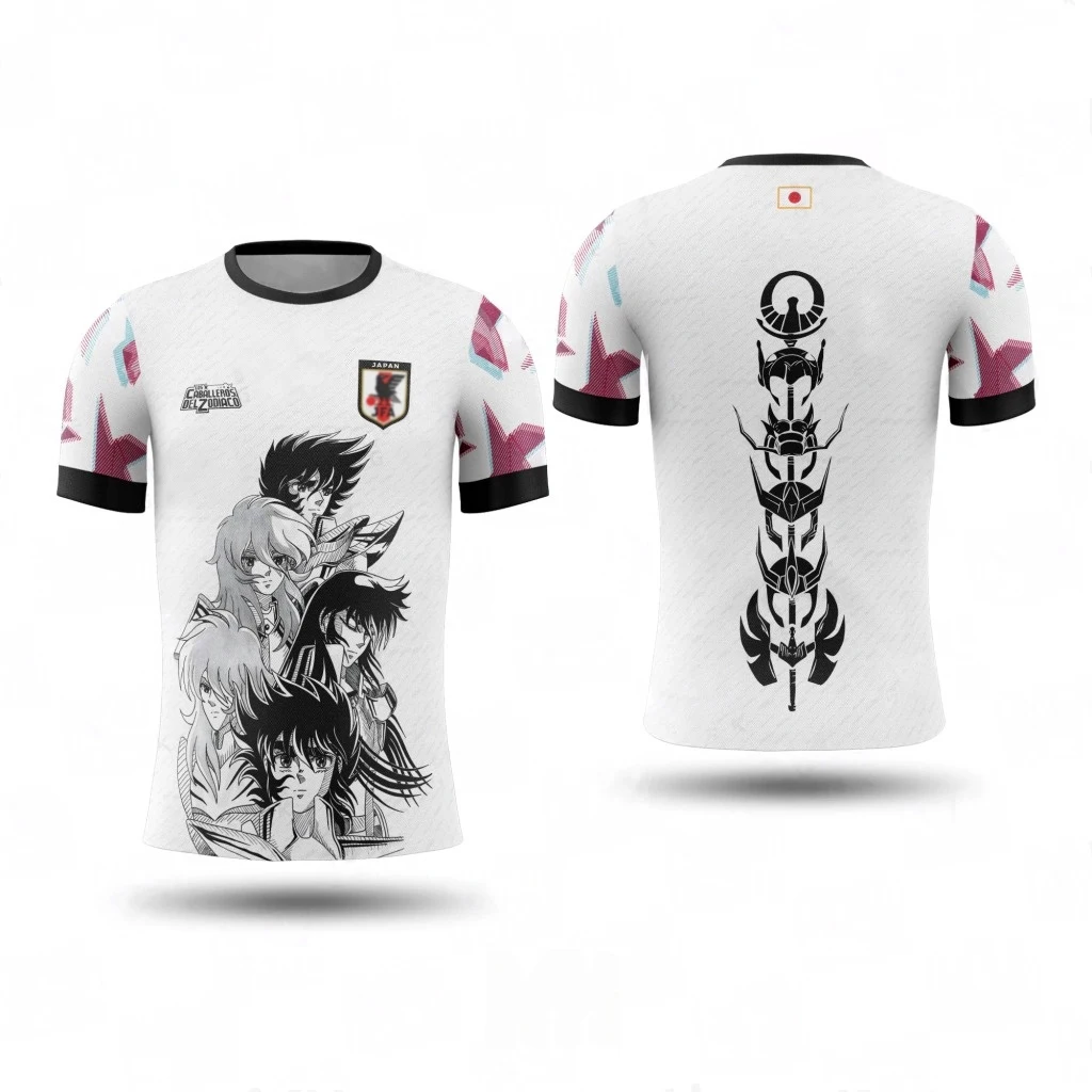 Maillot de football Bandai Saint Seiya Anime pour hommes, Los Caballeros del Zodiaco, t-shirt imprimé en 3D, maillot de football, t-shirt de sport d'été