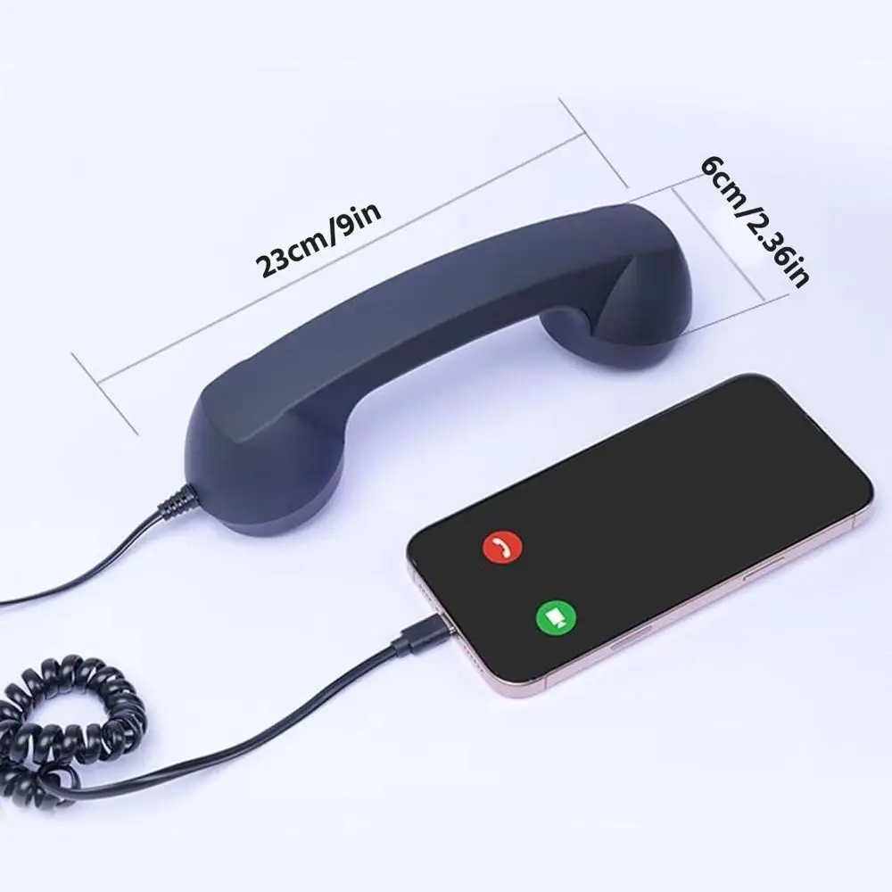 New with Microphone Phone Handset Type-C Telephone Style Landline Handle Receiver Tangle Free Wire Handheld Cell Phone Receiver