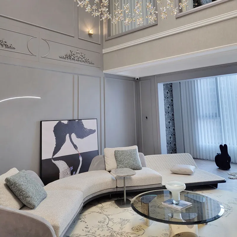 

Leather sofa designer curved sofa