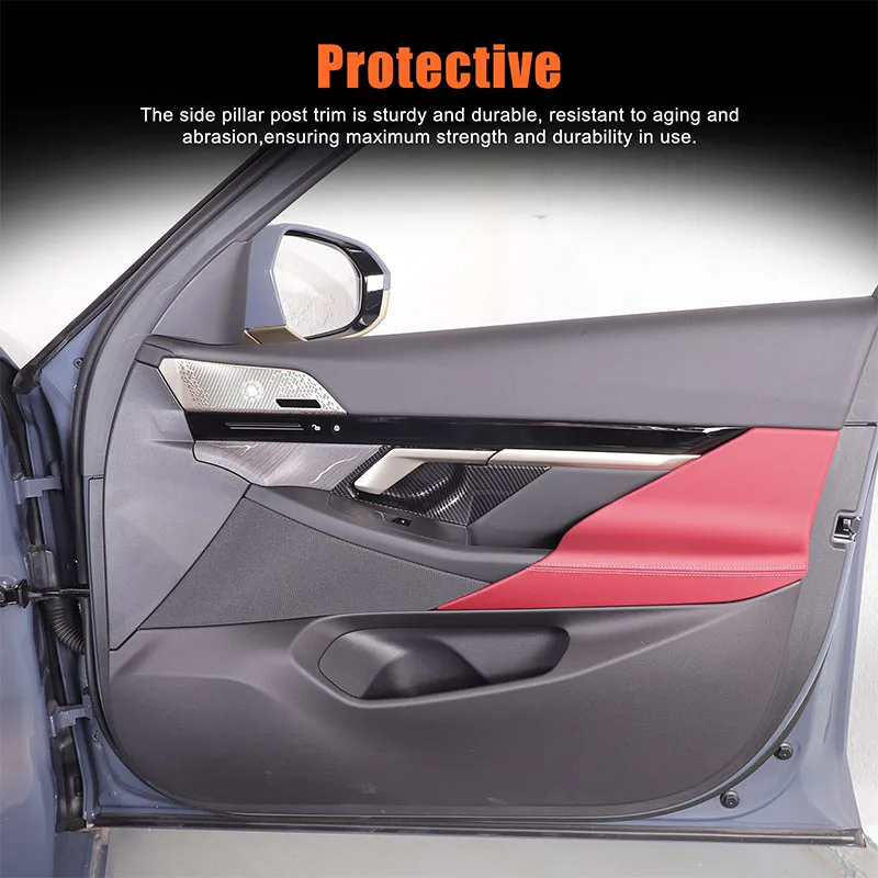 

For BMW 5 Series G60 2024+ ABS Carbon Fiber Car Inner Door Bowl Protection Sticker Car Interior Decoration Accessories 4Pcs