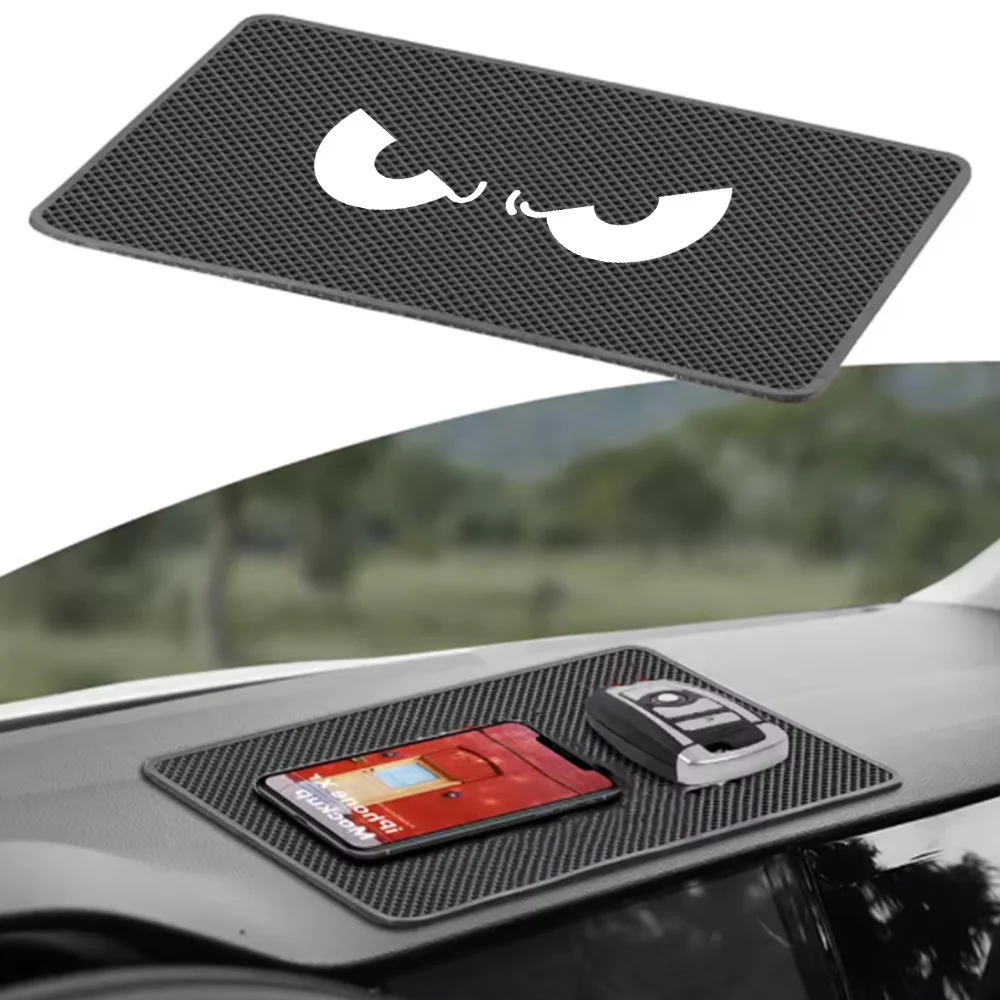 Car Dashboard Anti-Slip Silicone Mat, Devil Eye White Model, Multifunctional and Universal for Storing Mobile Phones and Keys, Car Interior Accessories