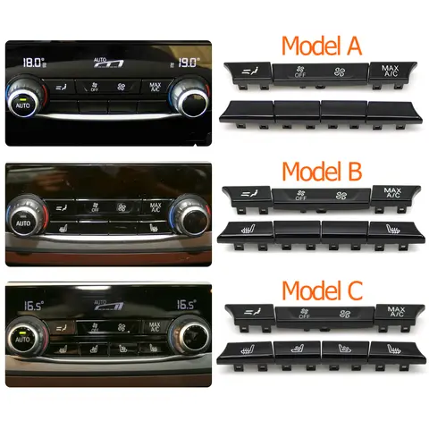 BMW 5 6GT 7 시리즈 G30 G31 G32 F90 G11 G12용 7PSC 자동차 후방 에어컨 제어 AC 기후 버튼 스위치 커버 수리 키트
