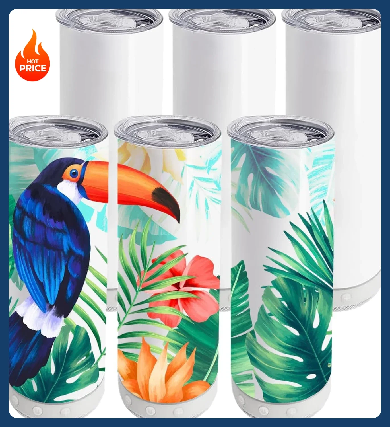 

[New Arrival!]6pack 20oz cups Bluetooth Sublimation Tumbler with Straw and Lid, Double-Wall Stainless Steel Vacuum Insulation Su