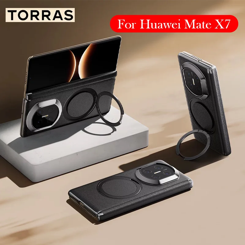 

TORRAS Case For Huawei Mate X7 Leather Bracket Back Cover Shell