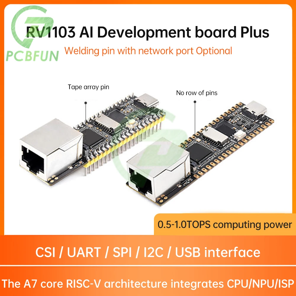 

LuckFox Pico Plus RV1103 Linux Micro Development Board Integrates ARM Cortex-A7/RISC-V MCU/NPU/ISP Processors With Ethernet Port