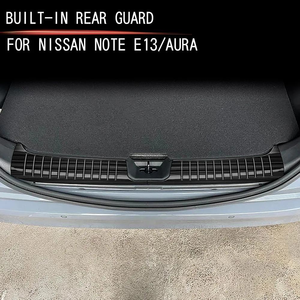 

Stainless Steel Rear Bumper Protector Sill Plate Trunk Boot Guard Cover Trim Fit For Nissan NOTE E13 Aura 2022 - 2024