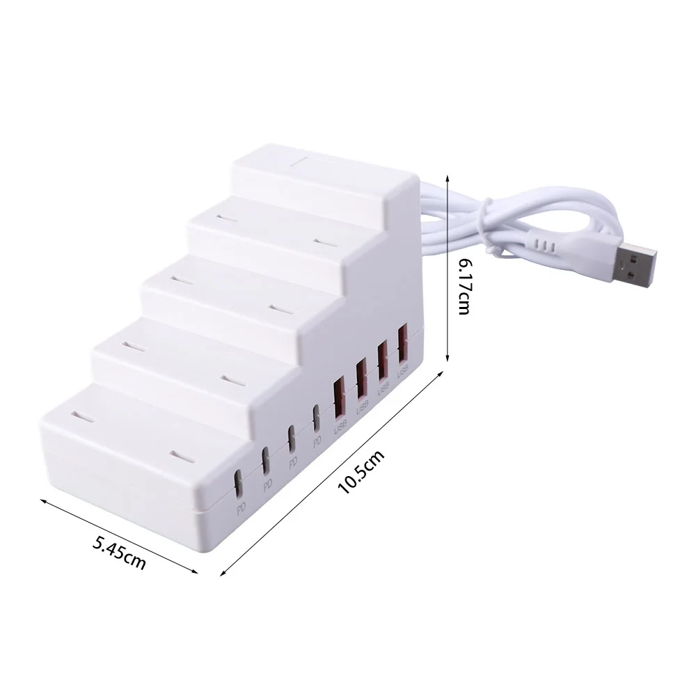 66W Power Socket Bracket Charger 4USB Ports 4Type C Ports USB Type C Charger PD Fast Charging 8Ports Socket