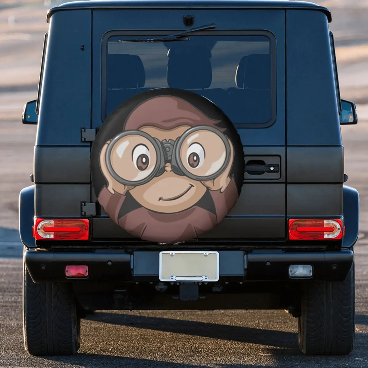 Curious George Monkey Tire Cover Wheel Protectors Weatherproof Universal for Jeep Trailer RV SUV Truck Camper Travel Trailer