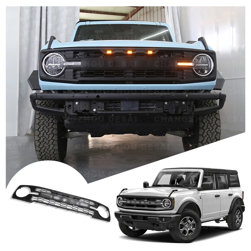 Car exterior accessories Body Kit Radiator Raptor Grille Car Front Grille for Ford Bronco 2/4 Door 2021 2022 2023